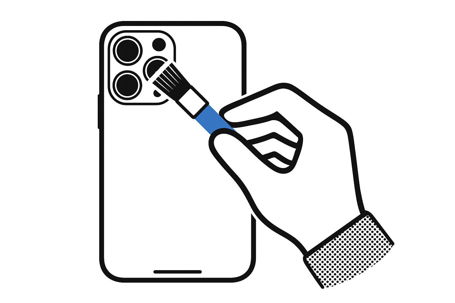 Čištění objektivu kamery - Servis na iPhone